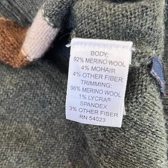 Vintage Banana Republic Argyle Diamond Cardigan Wool Mohair Blend Preppy Size M - Picture 4 of 7